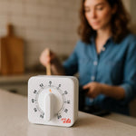 TALA Kitchen Timer, White, Regular  1 Hour/60 Minutes Count Down Alarm Reminder Square Kitchen Timer, Wind Up Mechanical Timer, Adjustable Egg Timers for Cooking Timing, Baking Boiling,Home,White