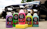 CarPlan Demon 7 Piece Car Cleaning Kit Gift Pack, Car Wash Snow Foam Shampoo, Wheel Cleaner, Tyre Shine, Spray On Shine, Interior and Exterior Cleaner, Sponge and Air Freshener