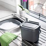 Addis Kitchen Caddy Black, Metallic, White /Grey - For Everyday Kitchen Food Waste Compost Caddy Bin Made With  Recycled Materials