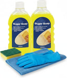 Sugar Soap Set – Wall Cleaner & Painting Preparation Solution Multi-Surface Cleaner & Degreaser Removes Grease Grime | 2 x 500ml Concentrate with Cloth, Sponge & Gloves