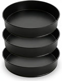 Non Stick Round Cake Tin 10 Inch – Carbon Steel Round Baking Pan for Layer Cakes,Birthday,Weddings, Sponge, Cheesecake & Dessert Baking, Durable Non-Stick Oven Cake Tray