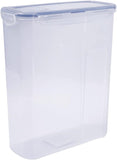 Locknlock Clear Rectangular Plastic Food Storage Container Cereal Dispenser with Flip Top Lid Clear/Blue Airtight Ideal For Cereals Grains Nuts and Dried Fruits 1L - 4.3L