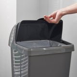 Addis 25ltr Roll Top Kitchen Waste Trash Complete Bin, Dark Grey