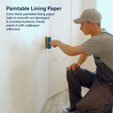 Paintable Lining Paper For New & Damaged Ceiling Walls Plain White Backing Covering Wallpapers - Various sizes - 800 Grade 10m - 2000 Grade 10m