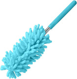 Fackelmann Telescopic Duster, Small, Function Head 12.5x6cm, Handle Maximum 63cm, Total Length 75.5cm, Soft Microfibre Material with Plastic Handle, Pink Blue or Green