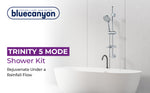 Blue Canyon Trinity 5 Mode Shower Handset And Riser Rail Kit Set Chrome SH3300