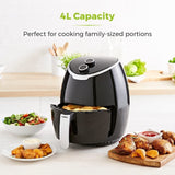 4L Tower Air Fryer Kitchen Oven Oil Free Low Fat Healthy Frying Cooker 1400W