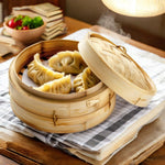 Handmade Chinese Bamboo Steamer Cooker Lid 2 Layer Tier - 10 inch 25cm