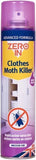 2x Zero In Clothes Moth Killer Aerosol Transparent Surface Treatment Spray 300ml