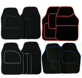 4PCS Universal PVC Backed Velour Car Carpet & Rubber Mat Extreme Set - Non Slip Mats
