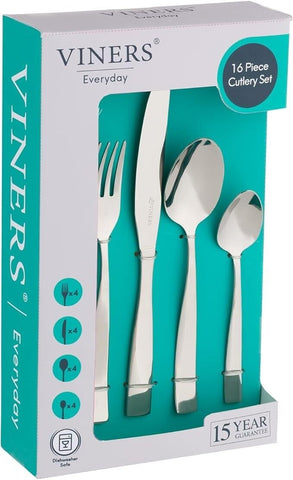 Viners Stainless Steel Cutlery Set Spoon Fork 16 piece Tableware Kitchen Home