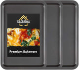 KasaBona Premium Non Stick Baking Roasting Bakeware Set Oven Tray Cooking Pizza