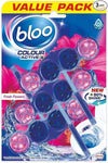 Bloo Colour Active Toilet Rim Block, Fresh Flower With Anti-limescale 3 x 50g