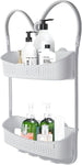 Shower Caddy Hanging Plastic Suction Over Door Bathroom Storage With Hooks