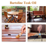 Bartoline Teak Oil Garden Wood Sealer Furniture Nourishes & Protects 1L