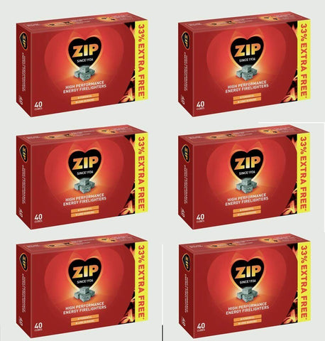 ZIP High Performance Firelighters for Open Fire Stoves BBQ 40 Cubes Deal