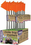 10 x High Visability Ground Mole Trap Markers Mark Flags Orange 30cm 