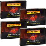 FlameFast Instant Lighting 4 Firelog & 4 Firelighters Fireplace Fuel Fire Log  