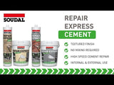 Soudal Premium Express Ready Mix Cement Repair  Filler Tube Tub Grey/ Beige