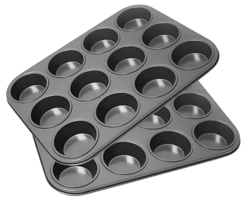 Muffin Tray 12 Cupcake Tin Non Stick Carbon Steel Baking Pan Yorkshire Pudding