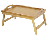 Bamboo Wooden Bed Tray With Folding Legs Serving Breakfast Lap Tray Table Mate