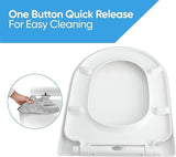Soft Close Toilet Seat Bathroom D Shape WC Heavy Duty Seat One Button Release