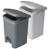 Plastic Lace Effect Bathroom Clean Toilet Waste Pedal Bin White Or Grey 5L