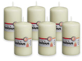 Bolsius Pillar 1 - 6 Candles Ivory Wedding Decor Events Church 130mm x 70mm 