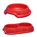 Whitefurze Plastic Assorted Round & Double Dog Cat Feeding Pet Bowl 15-32cm