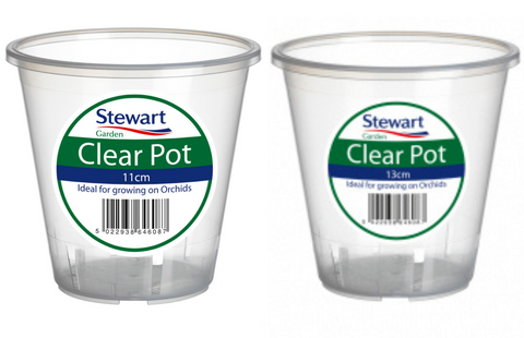 Stewart Clear Orchid Plants Pots Plastic Garden Flowers Planter 11cm / 13cm