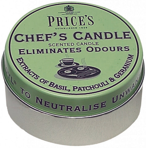 Price's Chefs Tin Scented Candles Eliminates Cooking Kitchen Food Odour Smell