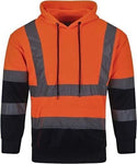 Hi Vis Viz Hoodie High Visibility Hoody Men Pullover Orange Workwear