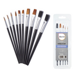 10x Harris Artists Paint Brushes Set Fine Paintwork Art Craft Hobbies Mixed Size