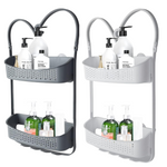 Shower Caddy Hanging Plastic Suction Over Door Bathroom Storage With Hooks