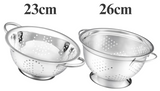 Stainless Steel Colander Strainer Pasta Spaghetti Veg Washing Drainer 2 Handles