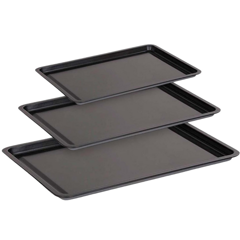 Non-Stick Baking Tray Bakeware Oven Sheet Roasting Tin Pan Loaf 3PIECE SET