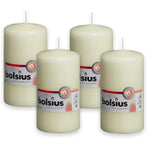 Bolsius Pillar 1 - 6 Candles Ivory Wedding Decor Events Church 130mm x 70mm 