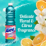 3 x Asevi Concentrated Floor and Multi Purpose Cleaner Cian 1 Litre