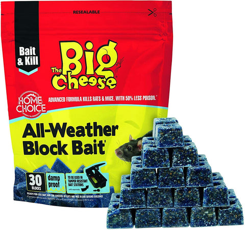 BIG CHEESE PROFESSIONAL STRENGTH BLOCK BAIT POISON STV RAT & MOUSE KILLER RODENT