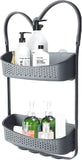 Shower Caddy Hanging Plastic Suction Over Door Bathroom Storage With Hooks