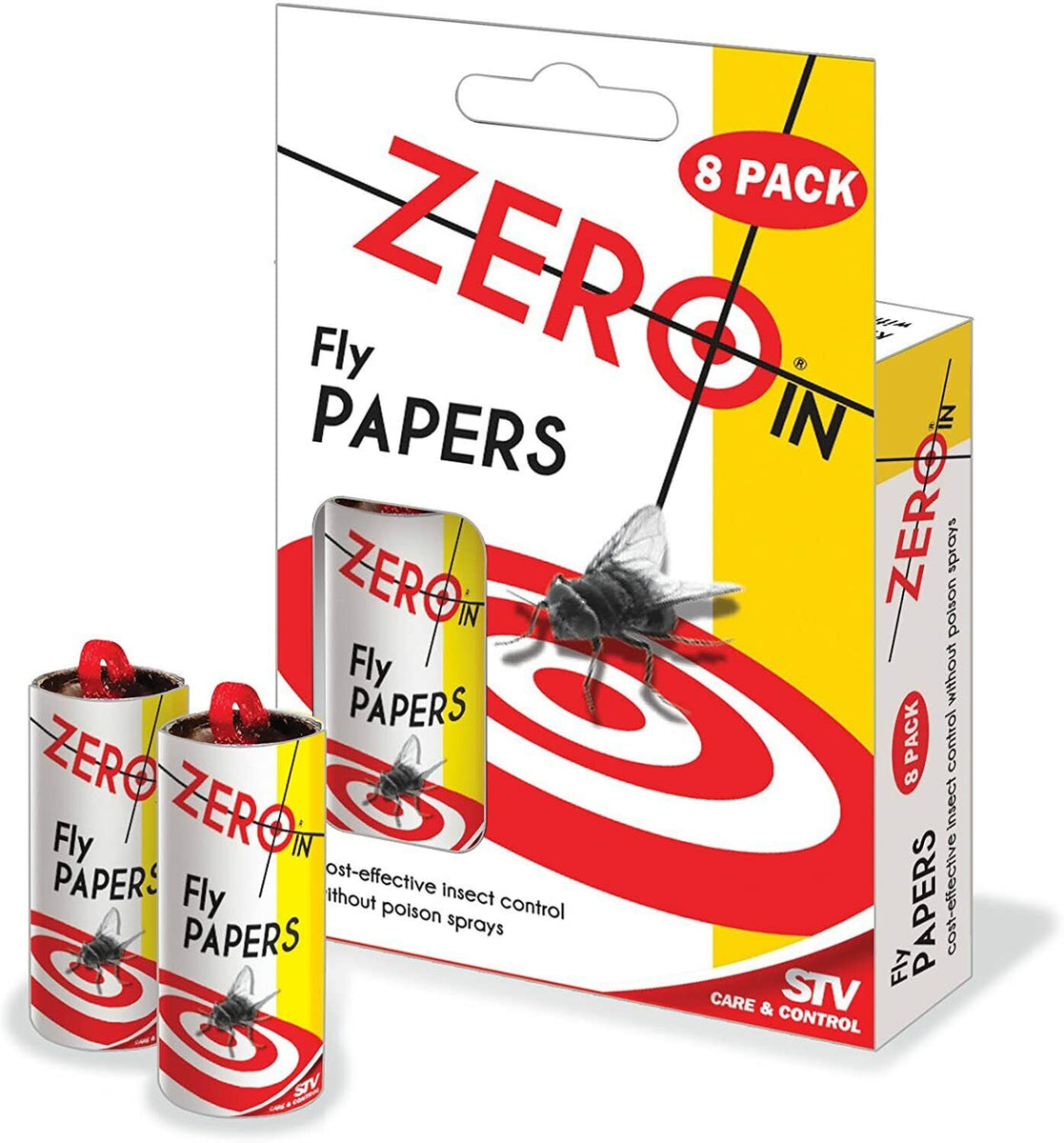 Fly Insect Catcher Paper Sticky Glue Bug Trap Killer Strong 4-24 Roll ...