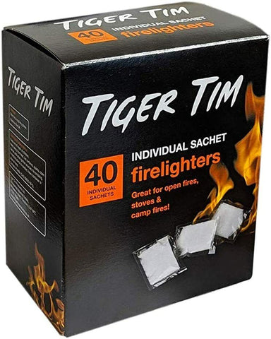 Tiger Tim Firelighters Quick Eco Barbecue Wood Burner Sachets Flame Quickfire