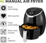 4L Tower Air Fryer Kitchen Oven Oil Free Low Fat Healthy Frying Cooker 1400W