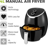 4L Tower Air Fryer Kitchen Oven Oil Free Low Fat Healthy Frying Cooker 1400W