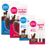 Pride & Groom Flea and Tick Spot On Treatment & Collars for Kitten Cats or Dogs