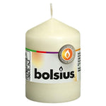 BOLSIUS PILLAR CANDLES IVORY WEDDING DECOR EVENTS CHURCH VARIOUS SIZES PACKS