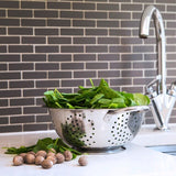 Stainless Steel Colander Strainer Pasta Spaghetti Veg Washing Drainer 2 Handles