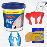 Wall Repair Putty Kit with Sandpaper Gloves Knife&Mixed Filler For Holes Cracks