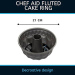 Chef Aid Fluted Spiral Round Bunt Ring Swirl Cake Tin Baking Mould Non Stick