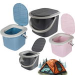 Portable Toilet Bucket Camping WC Festival Travel Detachable Seat Lid 15.5L